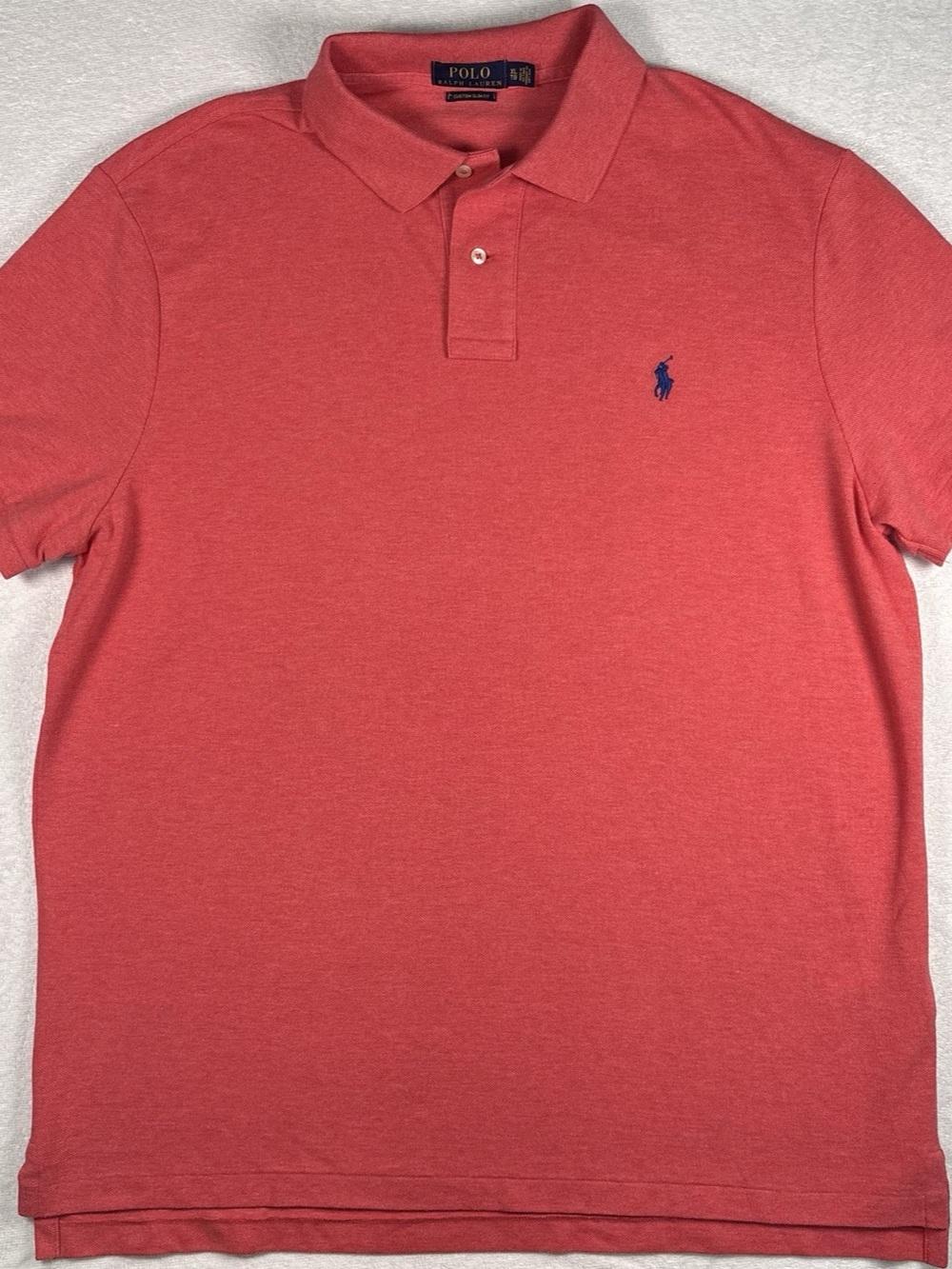 Polo Ralph Lauren Custom Slim Fit Polo Shirt in Coral Size XL